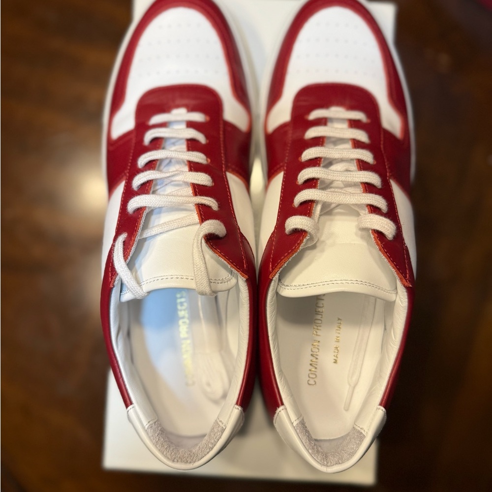 Common Projects Red and White Sneakers - Picture 5 of 9